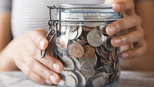 Coins in a jar