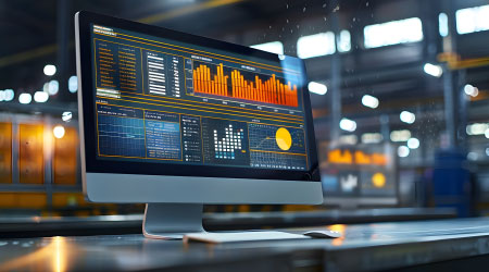a computer with graphs