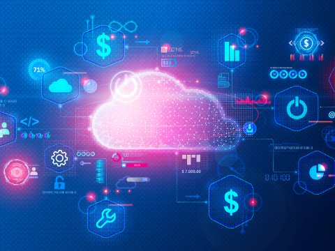 Cloud and icons around
